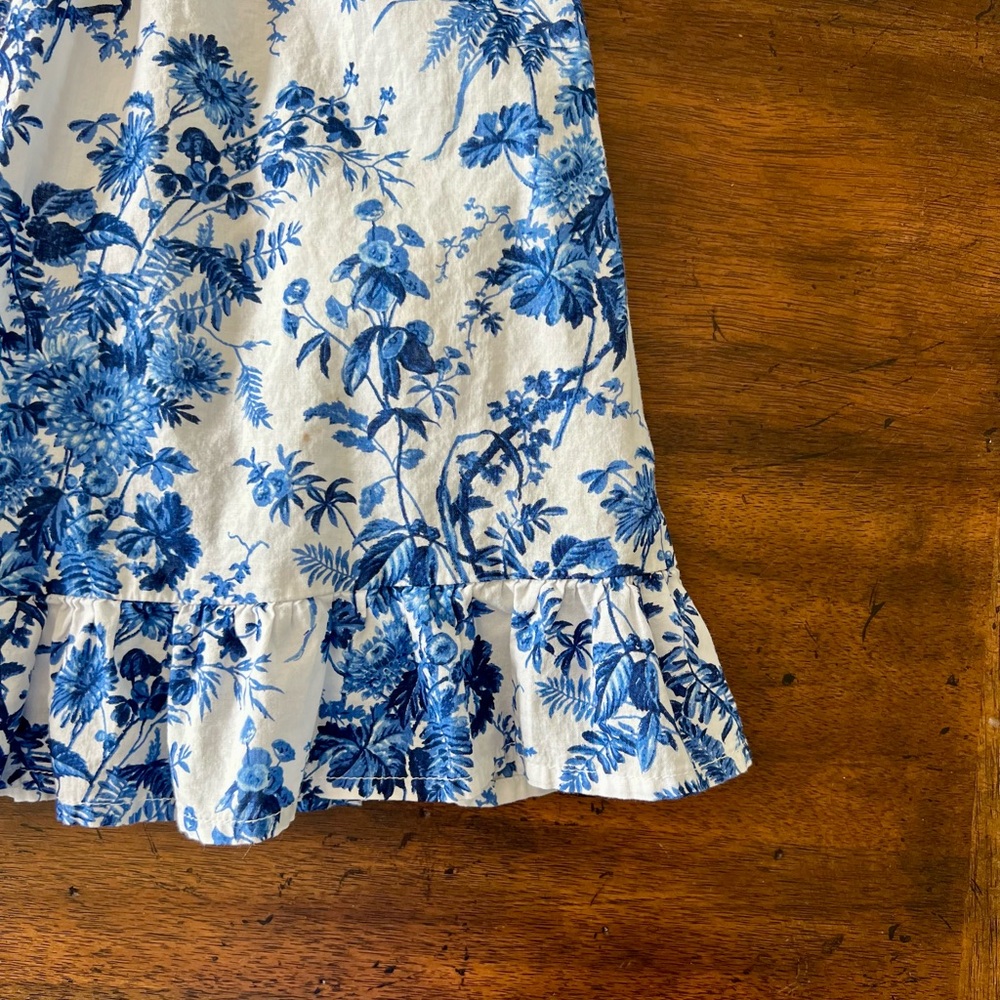 Janie and Jack Floral Blue and White Dress Sz 7 - Picture 6 of 10